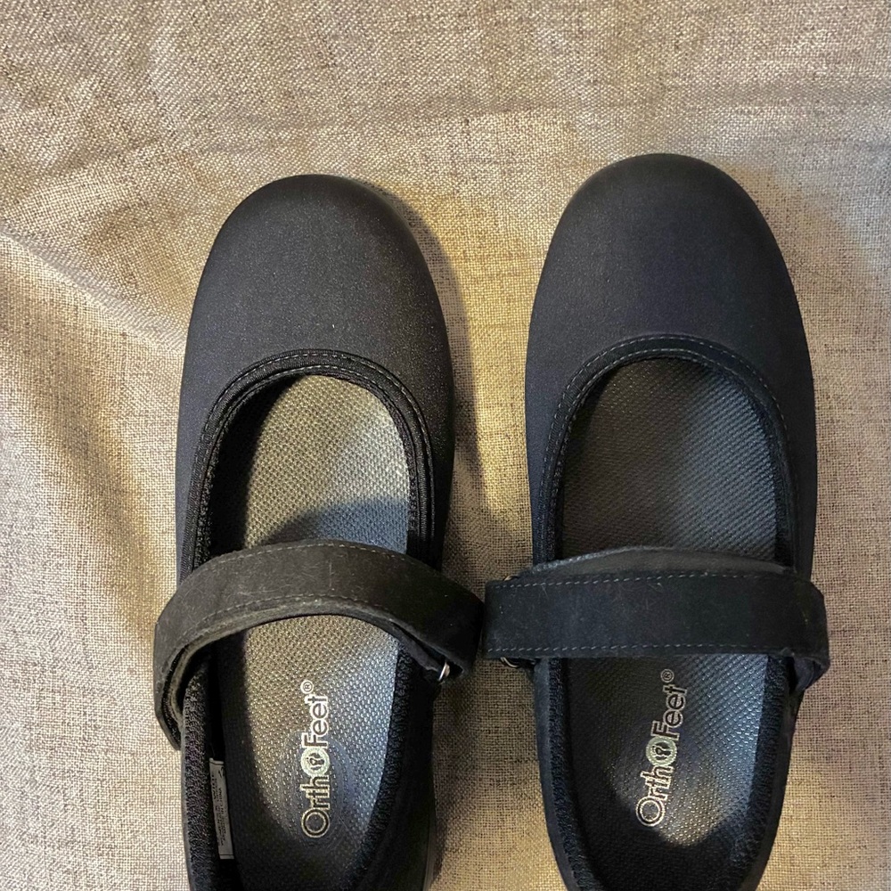 Orthofeet Women's Black Mary Jane Shoes